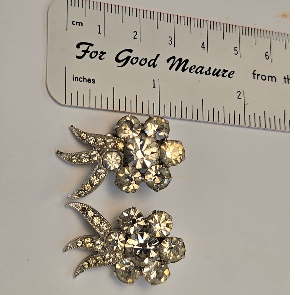 Vintage Signed EISENBERG Earring Crystal Rhinestone Set - Picture 3 of 3